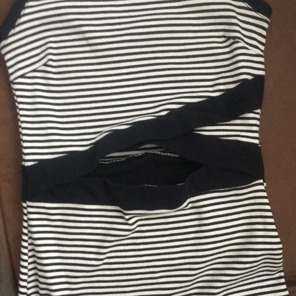 One❤️Clothing Los Angeles Striped Tank Fitted Midi Cut Out Dress - Picture 3 of 17